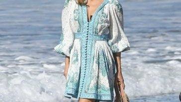 Elisabetta Canalis Undresses on the Beach During a Sexy Shoot in Santa Monica on fanspics.net