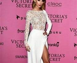 Taylor Swift's New Boobs In A Sheer Top At The Victoria's Secret After Party on fanspics.net