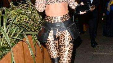 Ruby Mae Looks Sexy in a Leopard Outfit Leaving Amazonico Restaurant in London on fanspics.net