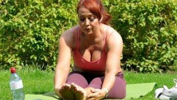 Amy Anzel Puts on a Busty Display During Outdoor Workout on fanspics.net