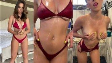 Christina Khalil Nude Bikini Striptease in Shower Video  on fanspics.net