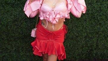 Kali Uchis Flaunts Her Sexy Tits & Legs at the 2021 Variety Hitmakers Brunch in LA on fanspics.net