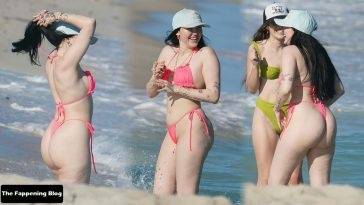 Noah Cyrus Wears a Pink Bikini as She Hits the Beach in Miami (60 New Photos) on fanspics.net