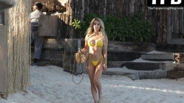 Lindsay Brewer Looks Hot in a Yellow Bikini on fanspics.net