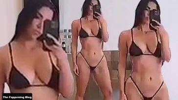Kim Kardashian Shows Off Her Curves in a Micro Bikini (7 Pics + Video) on fanspics.net