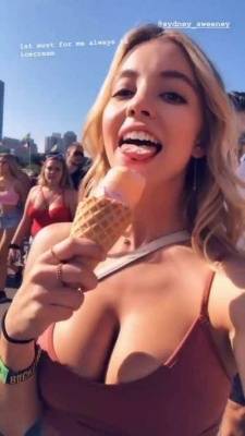 Sydney Sweeney Being Tease by Showing her Licking Skills. She's Drop Dead Gorgeous, her Incredible Rack is Just Unavoidable. on fanspics.net