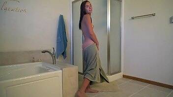 Brandibraids after shower towel striptease joi xxx video on fanspics.net