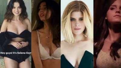 Which one takes your load? Selena Gomez, Victoria Justice, Kate Mara or Emma Watson on fanspics.net