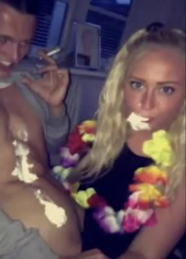 Swedish teen sucking off boy at a party - Sweden on fanspics.net