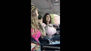 Dakota James & Ana Lorde driving & boobs flashing snapchat premium porn videos on fanspics.net