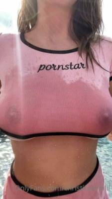 Christina Khalil Nude Wet T-shirt Strip Onlyfans Video  on fanspics.net