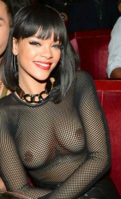 Rihanna Nude Sheer See Through Dress Nip Slip Photos  - Barbados on fanspics.net