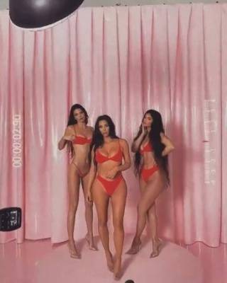 Kylie Jenner Thong Lingerie Skims BTS Video  - Usa on fanspics.net