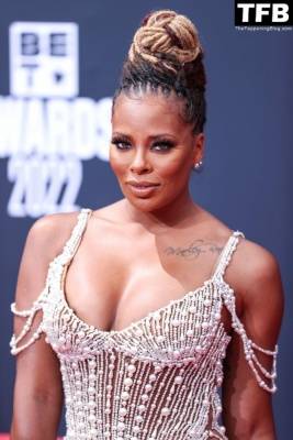 Eva Marcille Flaunts Her Boobs at the BET Awards 2022 on fanspics.net