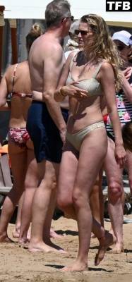 Toni Garrn Wears a Silver Bikini with Husband Alex Pettyfer at the Beach in Greece - Greece on fanspics.net