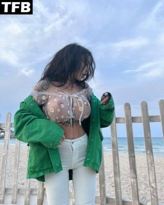 Alexis Mucci Shows Off Her Nude Boobs on the Beach on fanspics.net
