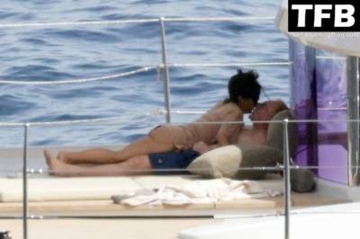 Salma Hayek Puts on a Steamy Display With Her Husband While Relaxing on a Yacht on Holiday in Capri on fanspics.net