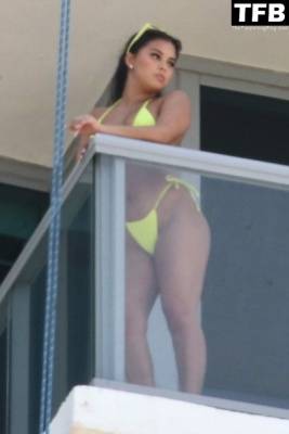 Aliana Mawla Puts on a Bikini Show on Her Hotel Balcony on fanspics.net