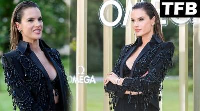 Alessandra Ambrosio Flaunts Her Sexy Tits at the the OMEGA 18Her Time 19 Party in Madrid on fanspics.net