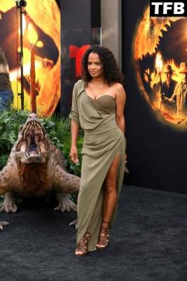 Christina Milian Displays Her Sexy Tits & Legs at the “Jurassic World: Dominion” Premiere in Hollywood on fanspics.net