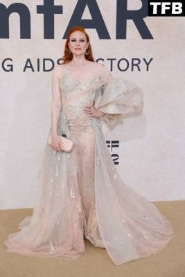 Barbara Meier Poses in a See-Through Dress at the 28th amfAR Gala in Cap d 19Antibes on fanspics.net