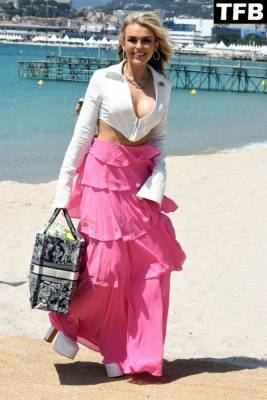 Tallia Storm is Seen at the Beach Martinez Hotel During the 75th Annual Cannes Film Festival on fanspics.net