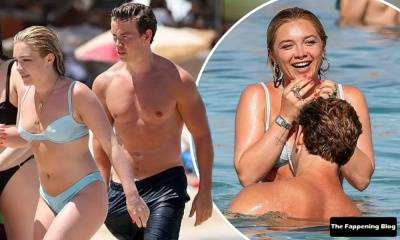 Florence Pugh & Will Poulter Enjoy a Flirty Beach Day in Ibiza on fanspics.net