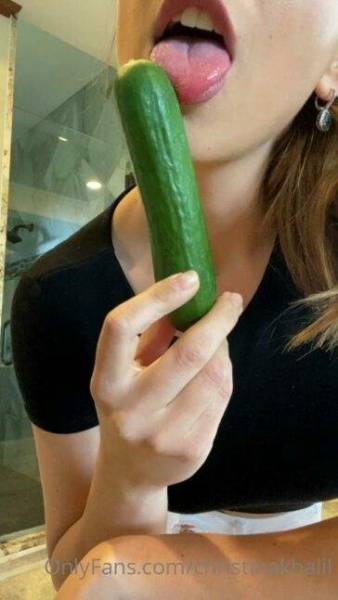 Christina Khalil Cucumber Blowjob  Video  on fanspics.net