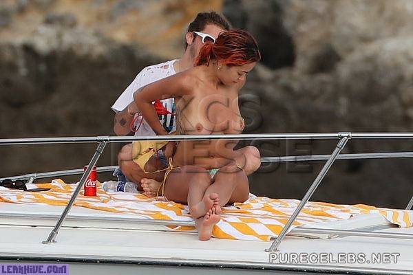  Rita Ora Tanning Topless On A Yacht on fanspics.net