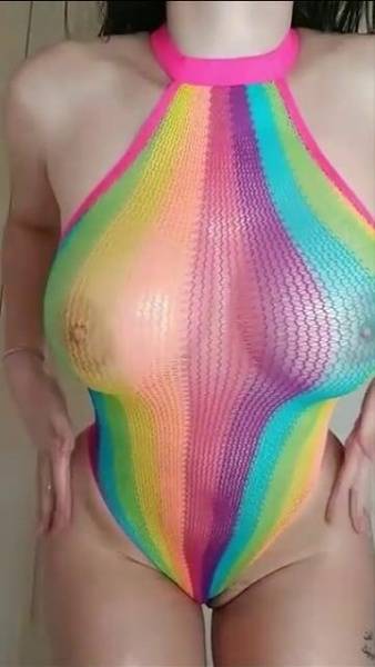 Lana Rhoades Rainbow Lingerie Masturbating Porn Video on fanspics.net