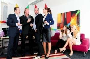 Birthday celebrations get out of hand when group sex fucking breaks out on fanspics.net