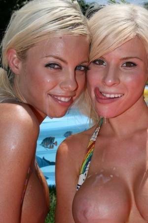 Young bitches are sharing cock in extra spicy threesome scebes by the pool on fanspics.net