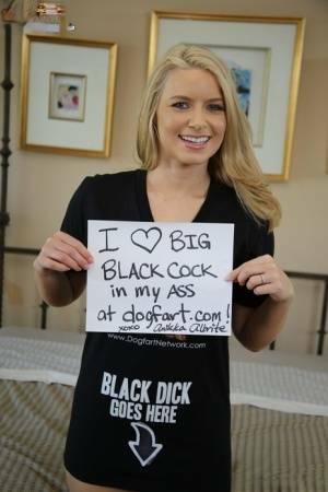 Hot blonde girl Anikka Albrite takes a massive black cock up her ass on fanspics.net