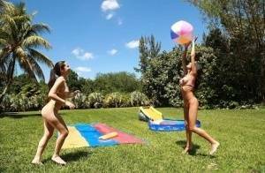 Big ass latina sluts with big tits and asses are undressing outdoor on fanspics.net