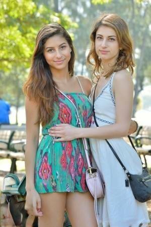 Beautiful teen girls flash their twats in public before fisting at home on fanspics.net