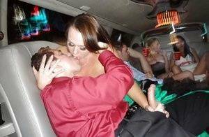 Slutty chicks showing off their blowjob skills on the back seat on fanspics.net