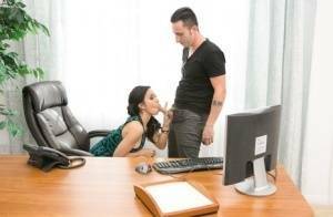 Long legged sexy clothed secretary stips to ride cowgirl in the office on fanspics.net