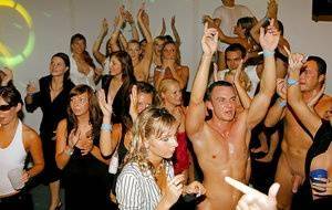 Lascivious party sluts sharing hard male strippers' cocks on fanspics.net