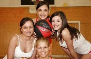 Gorgeous sporty teen girls having lesbian fun after training on fanspics.net