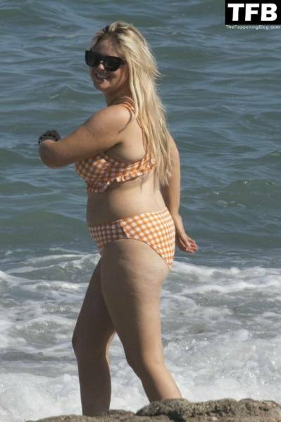 Emily Atack is Seen Having Fun by the Sea and Doing a Shoot on Holiday in Spain - Spain on fanspics.net