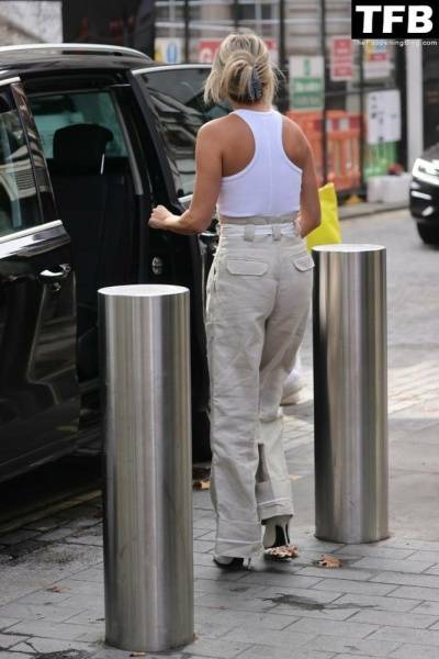 Ashley Roberts Leaves Little to the Imagination Stepping Out From Heart Radio Braless on fanspics.net