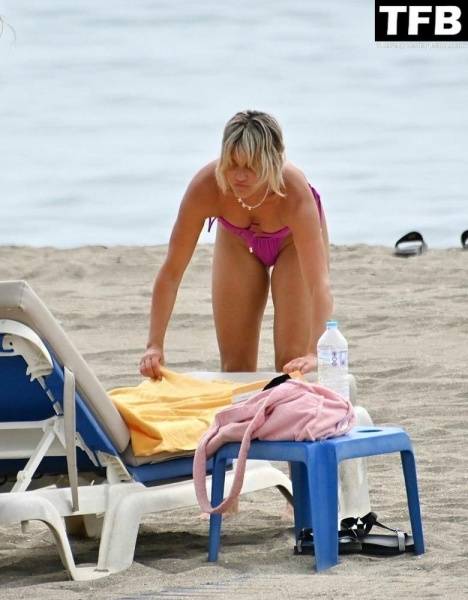 Ashley Roberts Enjoys the Beach on Holiday in Marbella on fanspics.net