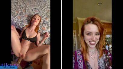 The redheaded chick is fucked by her stepfather and she admires it on TikTok on fanspics.net