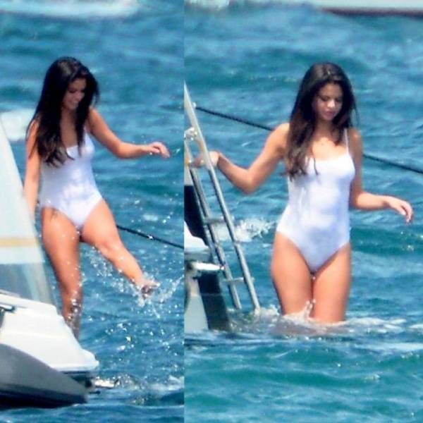 Selena Gomez See Through One Piece Lingerie Beach Set Leaked - Usa on fanspics.net