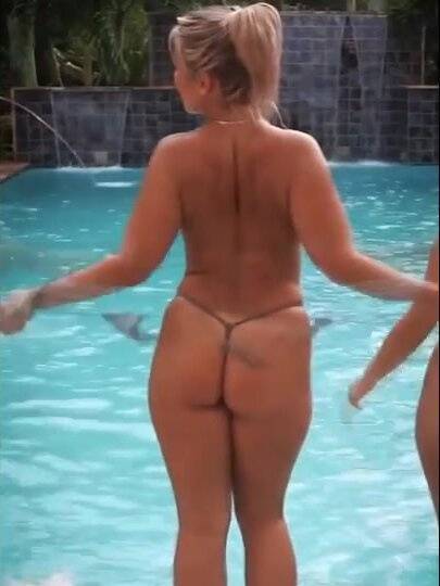 Paige VanZant Naked By The Pool Topless Onlyfans Video on fanspics.net