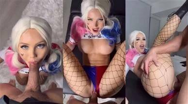 ScarlettKissesXO Harley Quinn Cosplay Sex Tape Video on fanspics.net