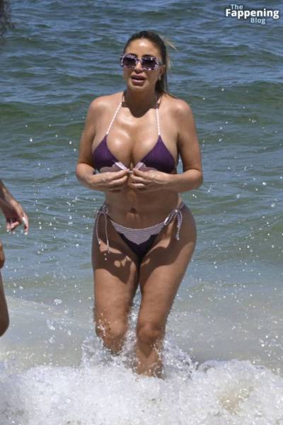 Larsa Pippen Looks Incredible as She Wears a Purple String Bikini on Miami Beach (24 Photos) on fanspics.net