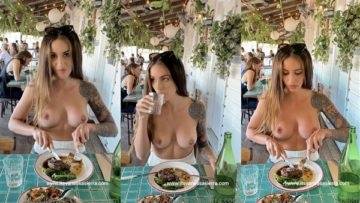 Vanessa Sierra Nude Boobs Showing in Public Restaurant Video  on fanspics.net