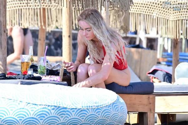 Katie McGlynn Stuns in a Red Bikini as She Hits the Beach in Greece with Ricky Raymen (32 Photos) - Greece on fanspics.net