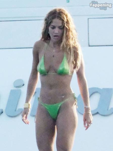 Rita Ora Displays Her Sexy Tits & Butt in a Green Bikini (65 Photos) on fanspics.net